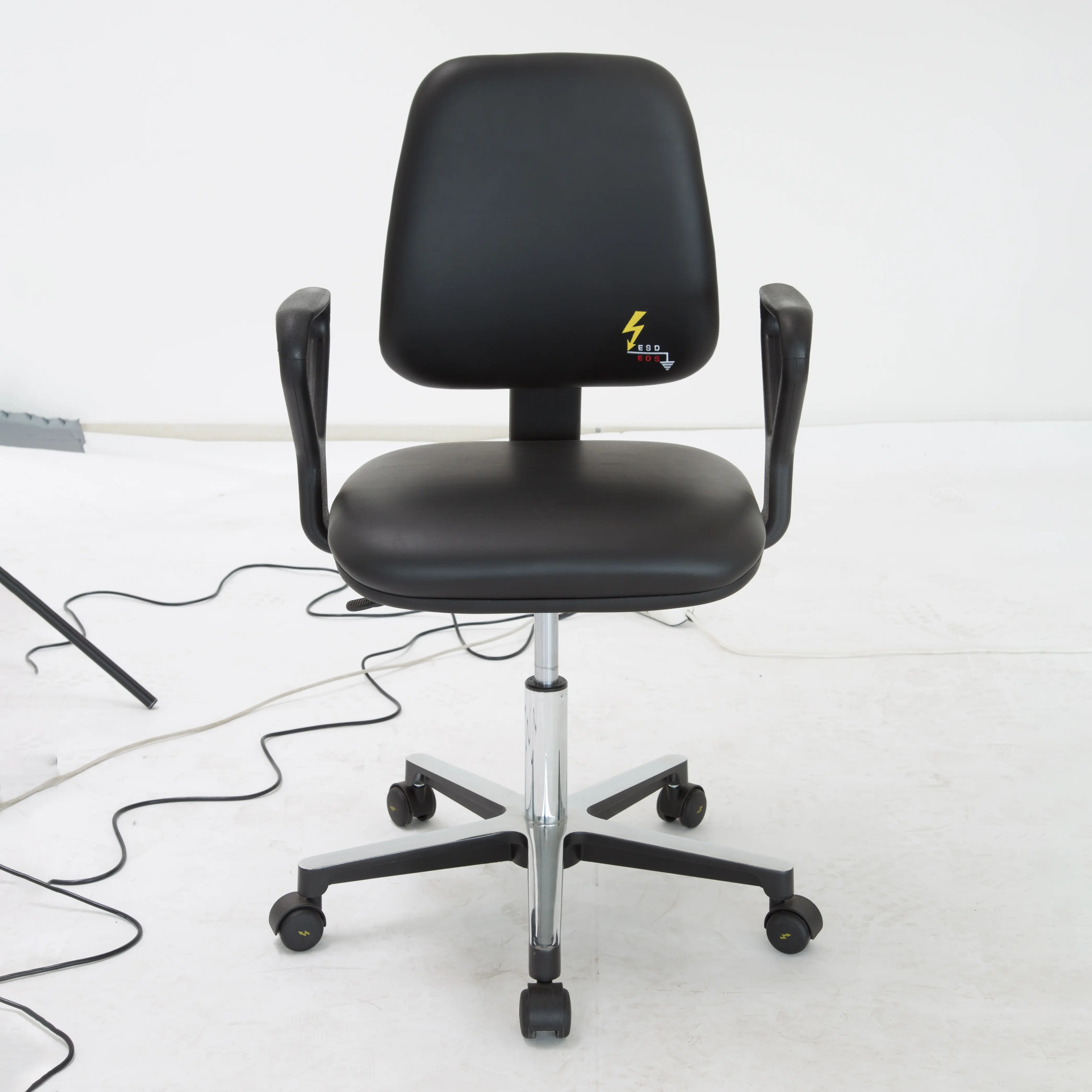 Black office chair using professional clipping path service.