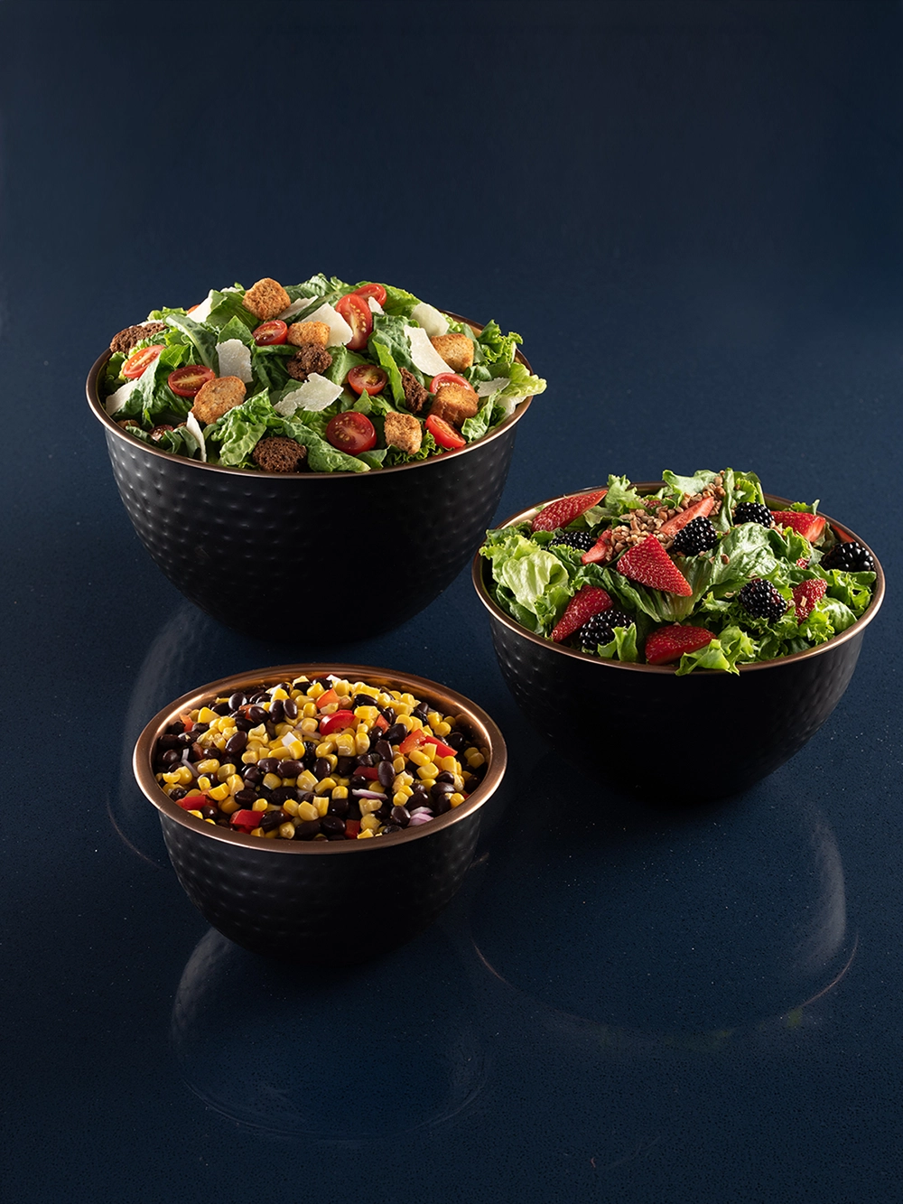 Fresh healthy salad bowls food photo retouching.