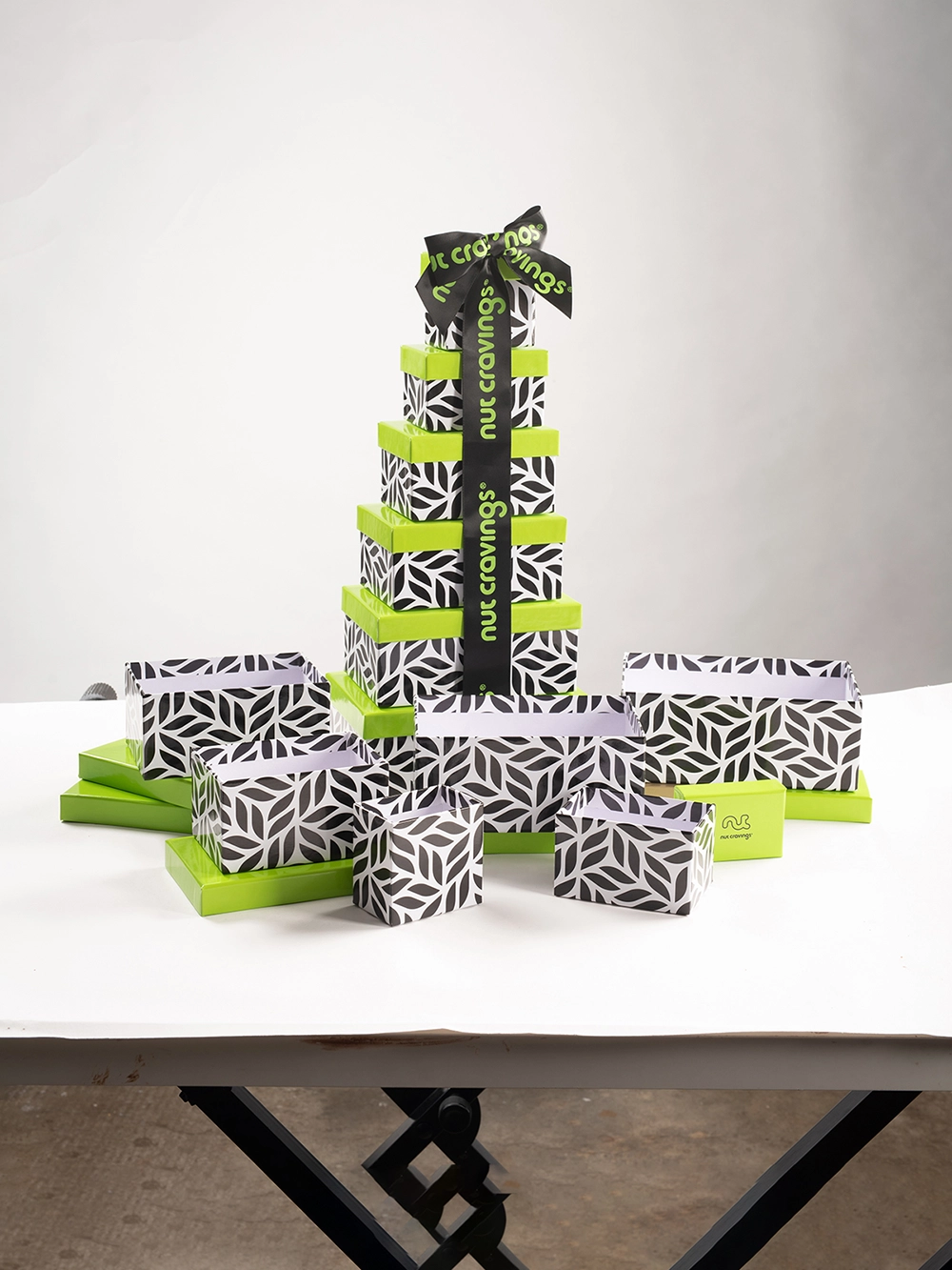 Nut gift tower packaging food photo retouching.